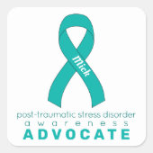 PTSD Advocate White Square Sticker (Voorkant)