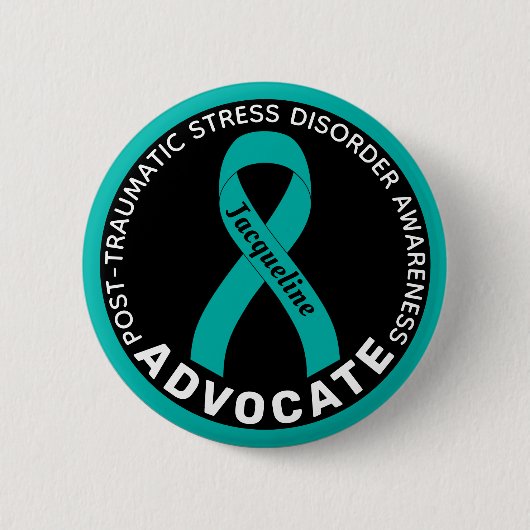 PTSD Awareness Advocate Black Button (Voorkant)