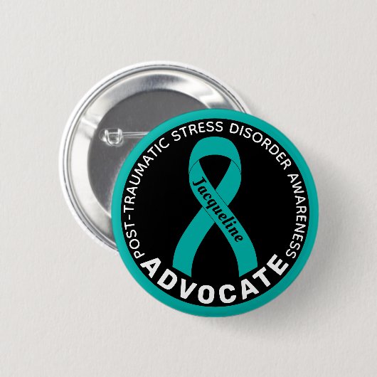 PTSD Awareness Advocate Black Button (Voorkant /achterkant)