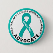 PTSD Awareness Advocate White Button (Voorkant)