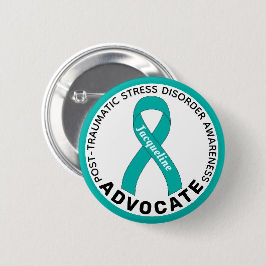 PTSD Awareness Advocate White Button (Voorkant /achterkant)
