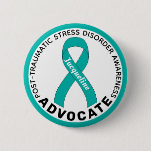PTSD Awareness Advocate White Button