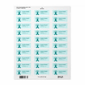 PTSD Awareness Blauwgroen Ribbon Etiket (Full Sheet)