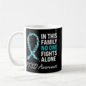 PTSD Awareness Blauwgroen Ribbon Koffiemok (Links)