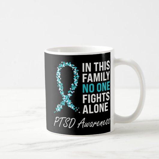 PTSD Awareness Blauwgroen Ribbon Koffiemok (Rechts)