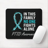 PTSD Awareness Blauwgroen Ribbon Muismat (Met muis)