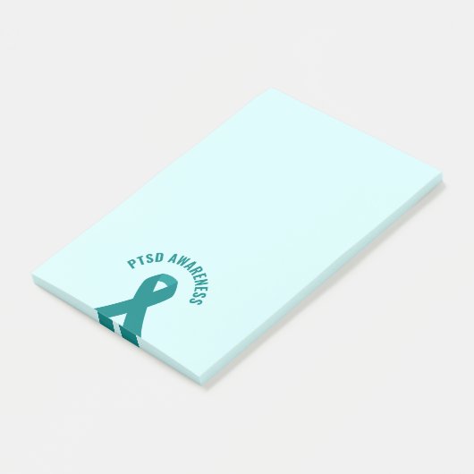 PTSD Awareness Blauwgroen Ribbon Post-it® Notes (Schuin)