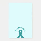 PTSD Awareness Blauwgroen Ribbon Post-it® Notes (Voorkant)