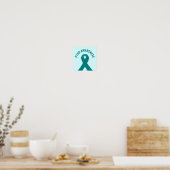 PTSD Awareness Blauwgroen Ribbon Poster (Keuken)
