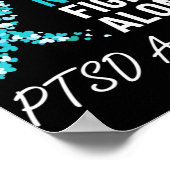 PTSD Awareness Blauwgroen Ribbon Poster (Hoek)