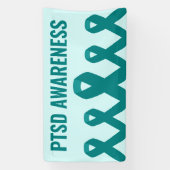 PTSD Awareness Blauwgroen Ribbon Spandoek (Verticaal)