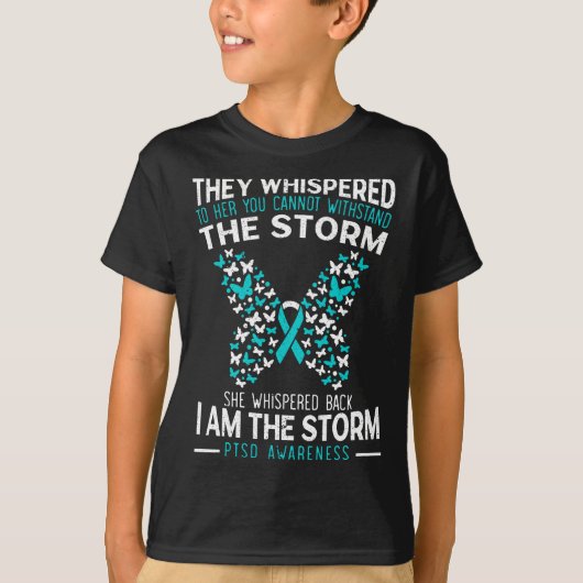 PTSD Awareness Butterfly Posttraumatic Stress Diso T-shirt (Voorkant)