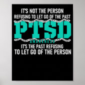 PTSD Awareness PTSD Awareness Blauwgroen Ribbon Poster (Voorkant)