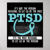 PTSD Awareness PTSD Blauwgroen lint Poster (Voorkant)