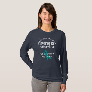 PTSD Awareness Quottes Blauwgroen lint Graphic T-shirt