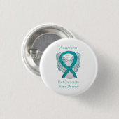 PTSD Awareness Ribbon Blauwgroen Angel Custom Art Ronde Button 3,2 Cm (Voorkant /achterkant)