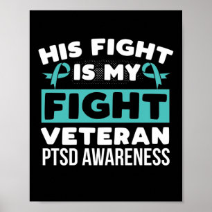 PTSD Awareness Zijn gevecht is mijn strijd PTSD Bl Poster