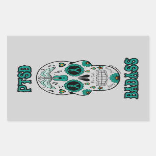 PTSD Badass-suikerschedel Rechthoekige Sticker