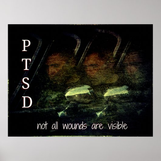 PTSD Bewustheid - Niet alle wonden zijn zichtbaar  Poster (Voorkant)