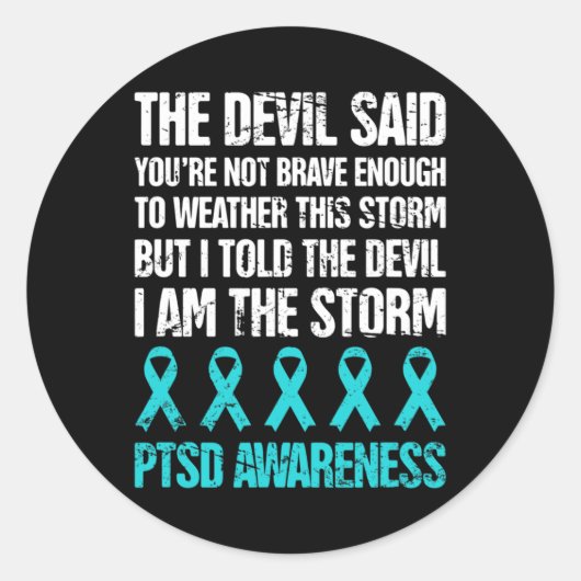 PTSD-bewustzijn na traumatische stress Ronde Sticker (Voorkant)