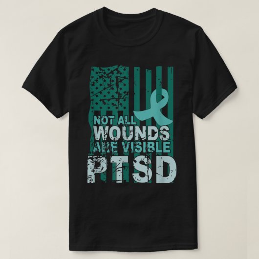 PTSD-bewustzijn Niet alle wonden zijn zichtbaar Bl T-shirt (Design voorkant)