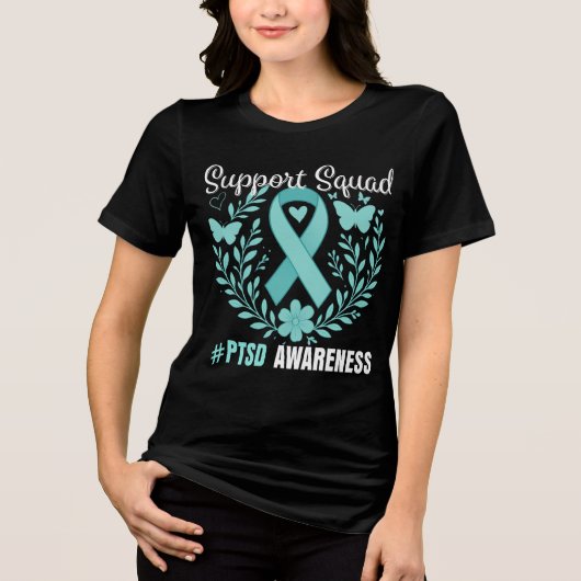 PTSD-bewustzijn Steun Team Tri-Blend Shirt (Voorkant)