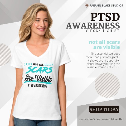 PTSD-bewustzijn V-hals T-shirt