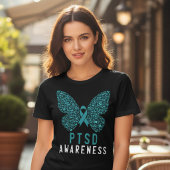 PTSD-bewustzijnslint Vlinder Tri-Blend Shirt