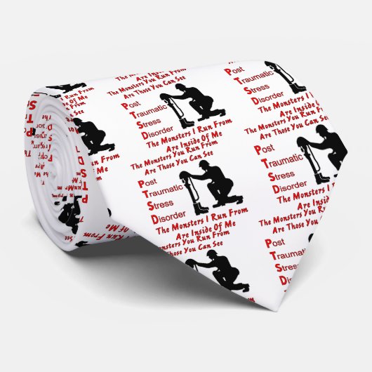 PTSD de Monsters waar ik vanaf loop zijn in mij Stropdas (Opgerold)