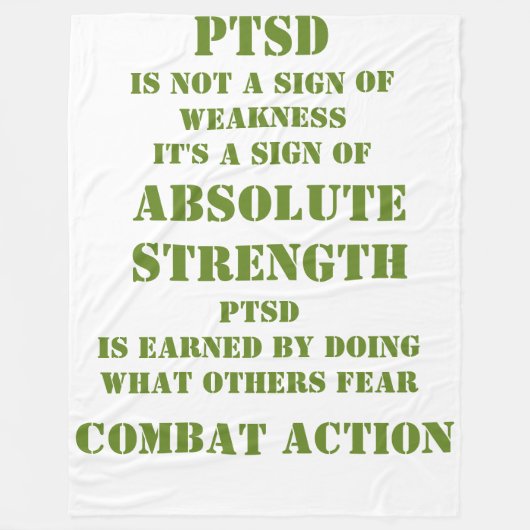 PTSD IS GEEN SIGN VAN ZWAKTE FLEECE DEKEN (Voorkant)