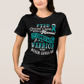 PTSD Krijger Sterkte en Moed Tri-Blend Shirt (Voorkant)