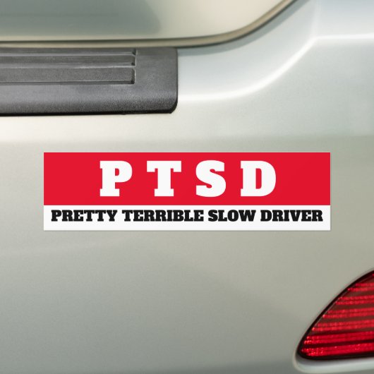 PTSD (, langzame driver) Bumpersticker (Op auto)