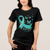 PTSD Steun Team Teal Lint Vlinders Tri-Blend Shirt (Voorkant)