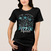 PTSD Steun Team Teal Wilde Bloemen Tri-Blend Shirt (Voorkant)