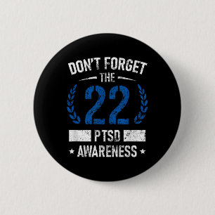 Ptsd Suicide Awareness American Veteran Soldaat 22 Ronde Button 5,7 Cm
