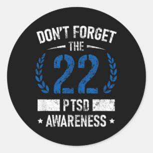 Ptsd Suicide Awareness American Veteran Soldaat 22 Ronde Sticker