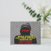PTSD:TERWIJL ANDEREN HUN DREAMS LEVEN BRIEFKAART (Staand voorkant)