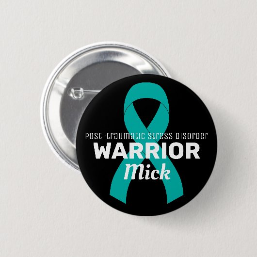PTSD Warrior Black Button (Voorkant /achterkant)