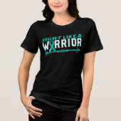 PTSD Warrior Teal Lintband Bewustzijn Tri-Blend Shirt (Voorkant)