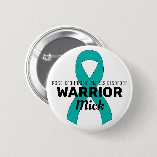 PTSD Warrior White Button (Voorkant /achterkant)