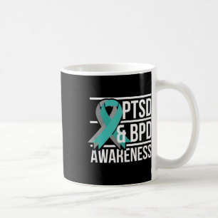 PTSS & BPD-bewustzijn, Blauwgroen en grijs lin Koffiemok