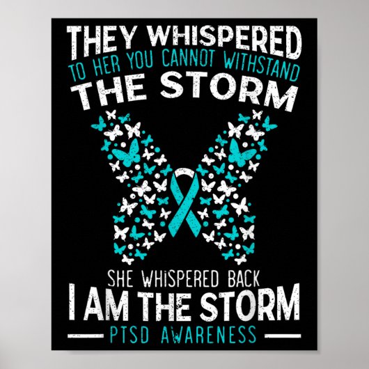 PTSS Awareness Butterfly Posttraumatische Stress D Poster (Voorkant)