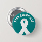 PTSS Awareness Ribbon Blauwgroen Ronde Button 5,7 Cm (Voorkant /achterkant)