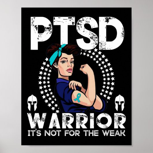 PTSS Awareness voor Mannen Vrouwen Warrior Awarene Poster (Voorkant)