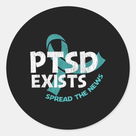 PTSS Bestaat Verspreid Het Nieuws - Steun PTSS Ronde Sticker (Voorkant)