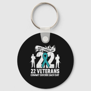 PTSS-bewustzijn vergeet de 22 veteranen Blauwgroen Sleutelhanger