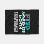 PTSS-bewustzijnsmaand na traumatische stressstoorn Fleece Deken (Voorkant (Horizontaal))