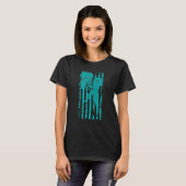 PTSS Blauwgroen lint verontruste US Flag Cool Rais T-shirt (Voorkant volledig)