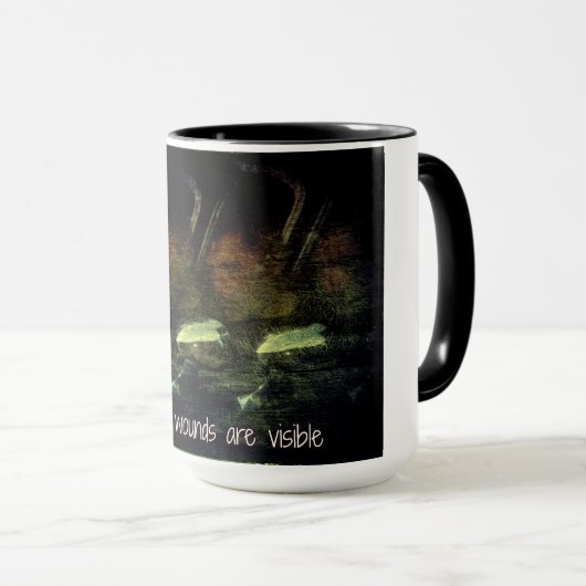 PTSS Niet alle wonden zijn zichtbare drank Mok (Voorkant rechts)