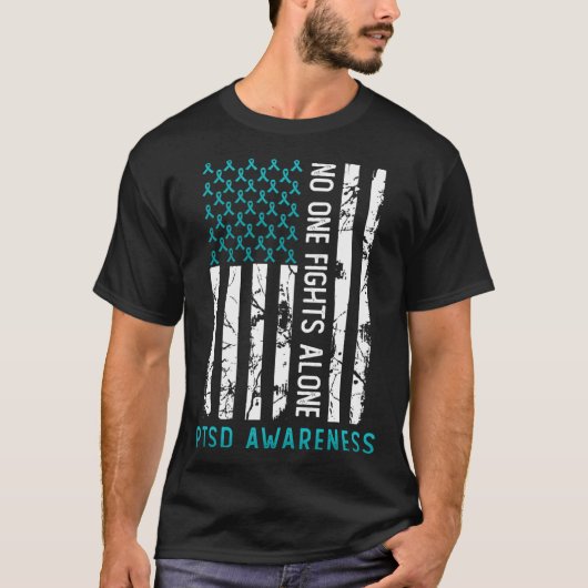 PTSS Post Traumatische Stress Disorder Awareness S T-shirt (Voorkant)